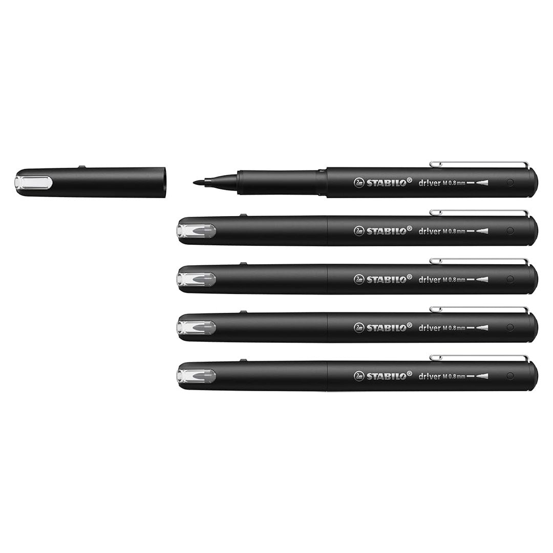 Fineliner STABILO dr!ver Fijne punt 0.4 mm Zwart Fineliner STABILO dr!ver Fijne punt 0.4 mm Zwart