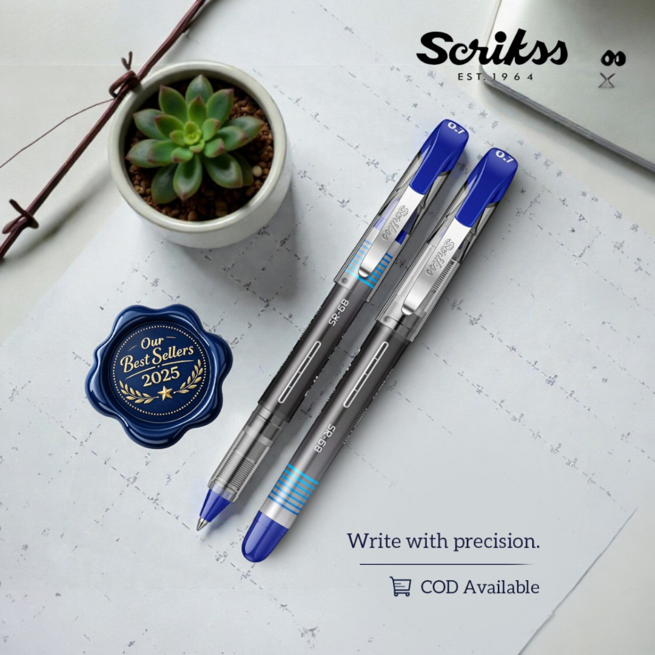 Scrikss SR-68 0.7mm Rollerball Pen | Blue