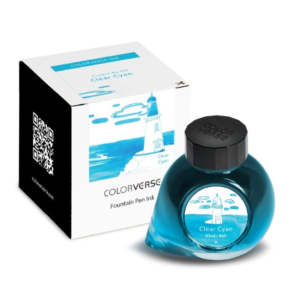 Colorverse | Project Series | Fountain Pen Ink | Clear Cyan | 65ml - penpencilink