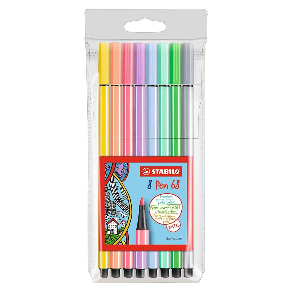 Stabilo | Pen 68 | Pastel | Pack Of 8 - penpencilink