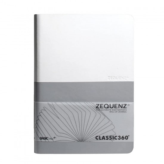 Zequenz | Basic Plus+ | A5 White Silver | Ruled - Blank