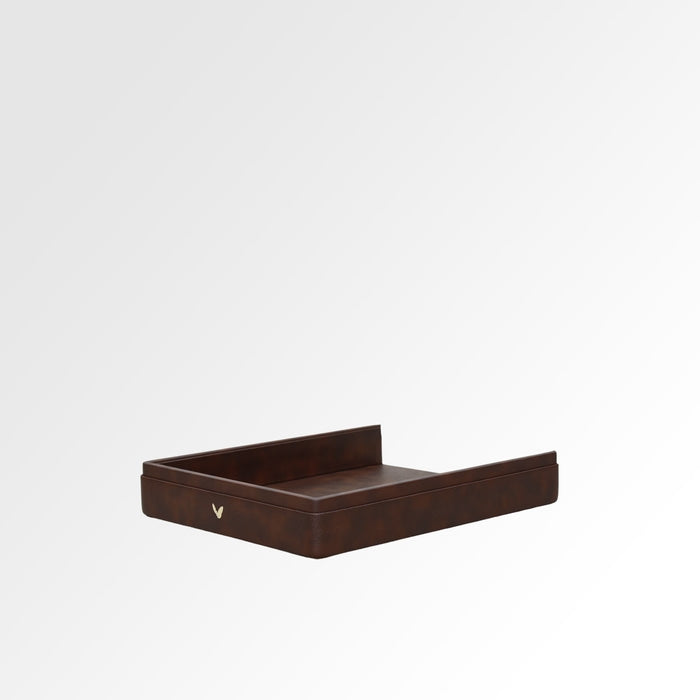 Unmet Desire A4 Paper Tray / Letter Tray | Faux Leather | Classic | Brown