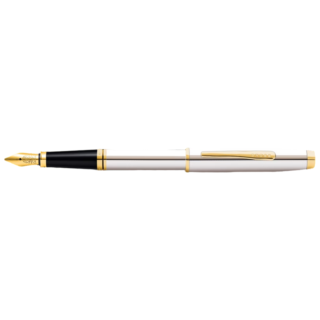 Cross AT0666-2MS Coventry Polished Chrome with Gold-Tone Medium Nib Fountain Pen
