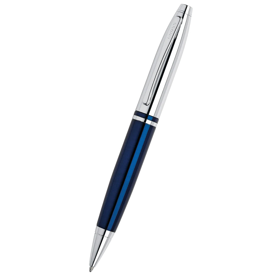 Cross AT0112-3 Calais™ Chrome & Blue Lacquer Ballpoint Pen