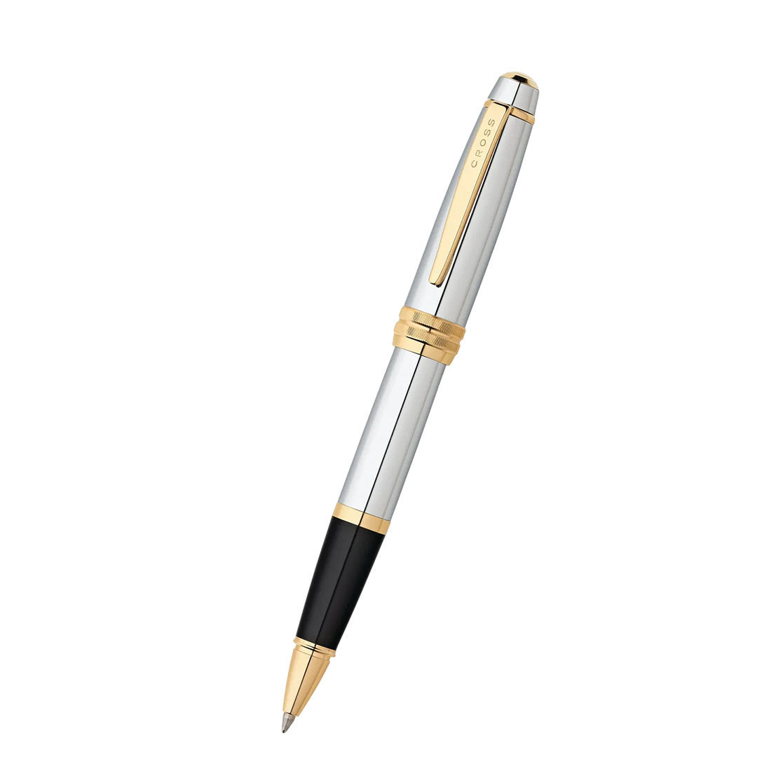 Cross AT0455-6 Bailey Medalist Polished Chrome with Gold Plated Trim Rollerball Pen