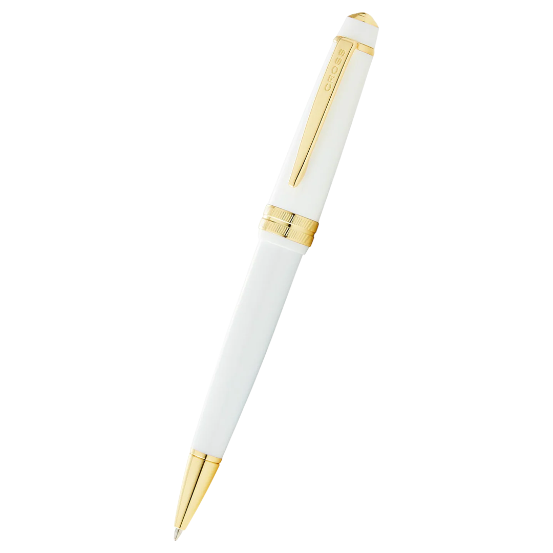 Cross AT0742-10 Bailey Light™ Polished White Resin and Gold Tone Ballpoint Pen