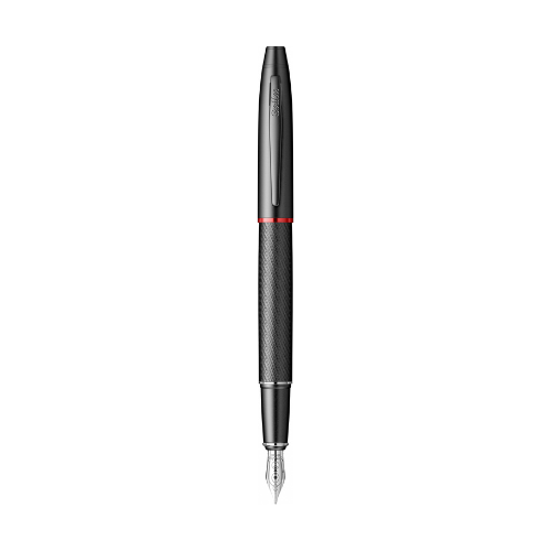 Scrikss Noble 35 Medium Nib Fountain Pen with black and red design on a white background