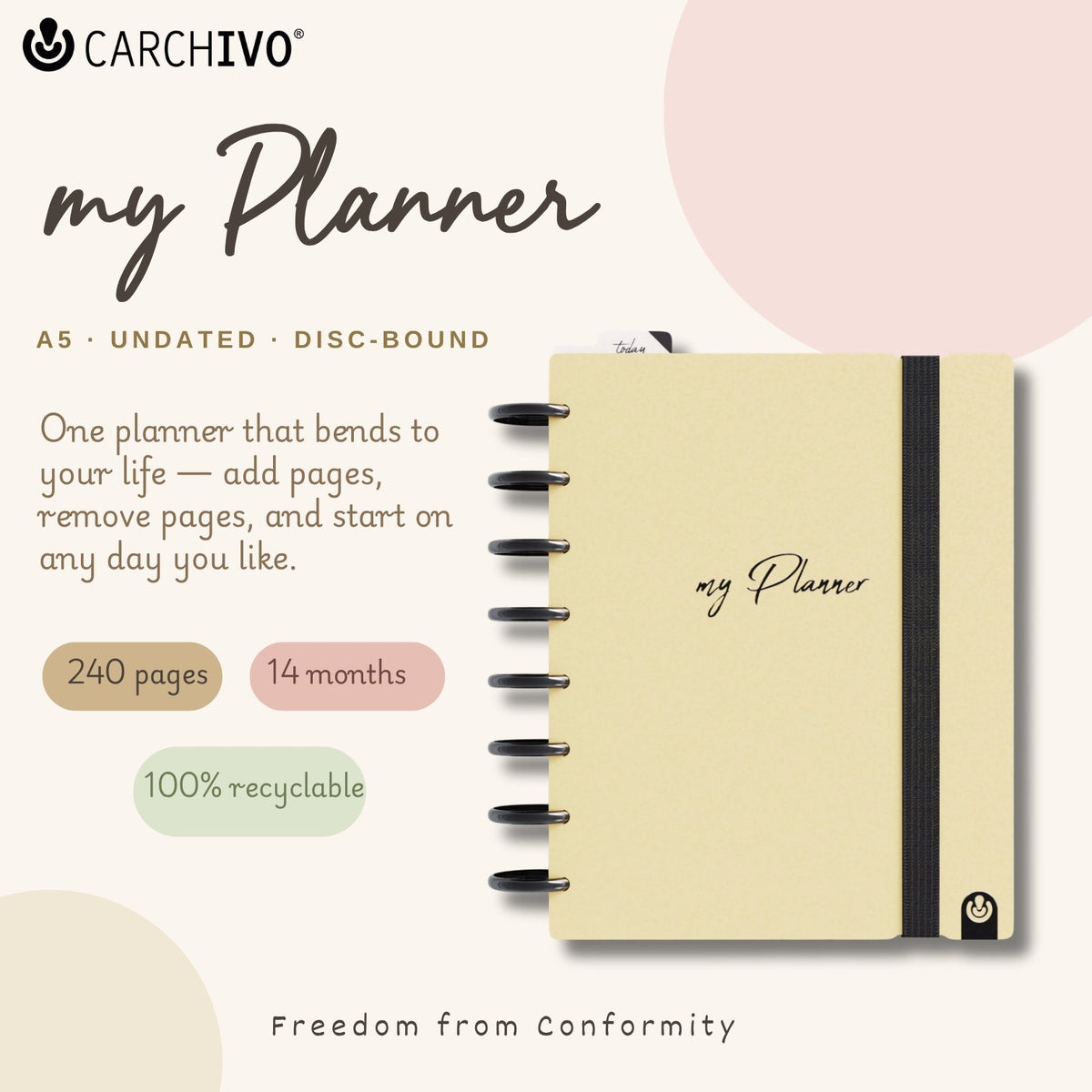 Carchivo Ingeniox A5 My Planner Classic - Beige