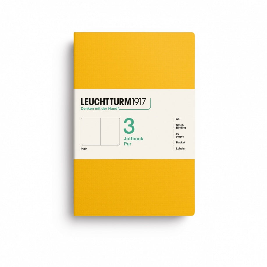 Leuchtturm1917 Jottbook A5 (80 Pages) 3-Piece Set Plain - Sunflower