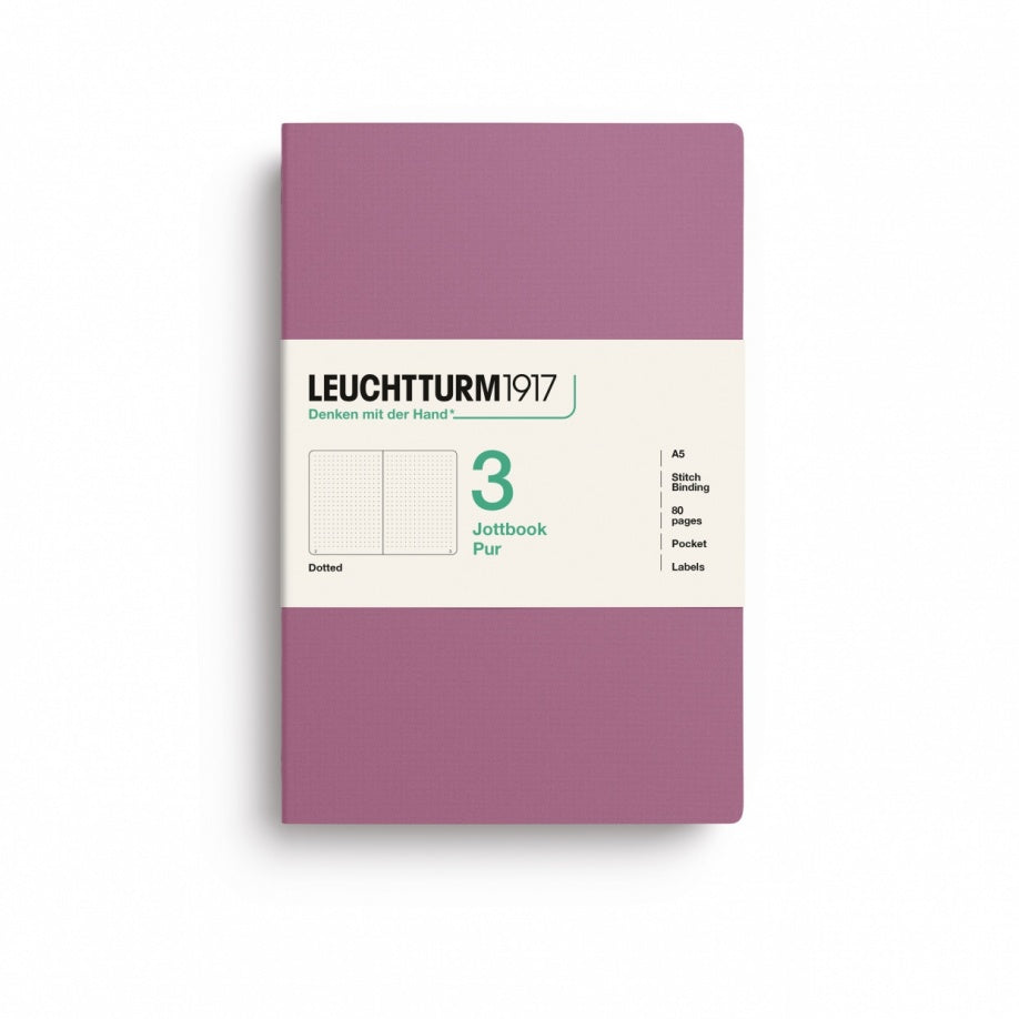 Jottbook pur (A5), 80 numbered pages, dotted, Dusty Rose