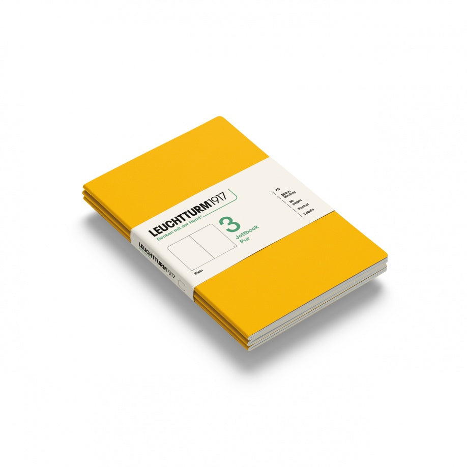 Leuchtturm1917 Jottbook A5 (80 Pages) 3-Piece Set Plain - Sunflower