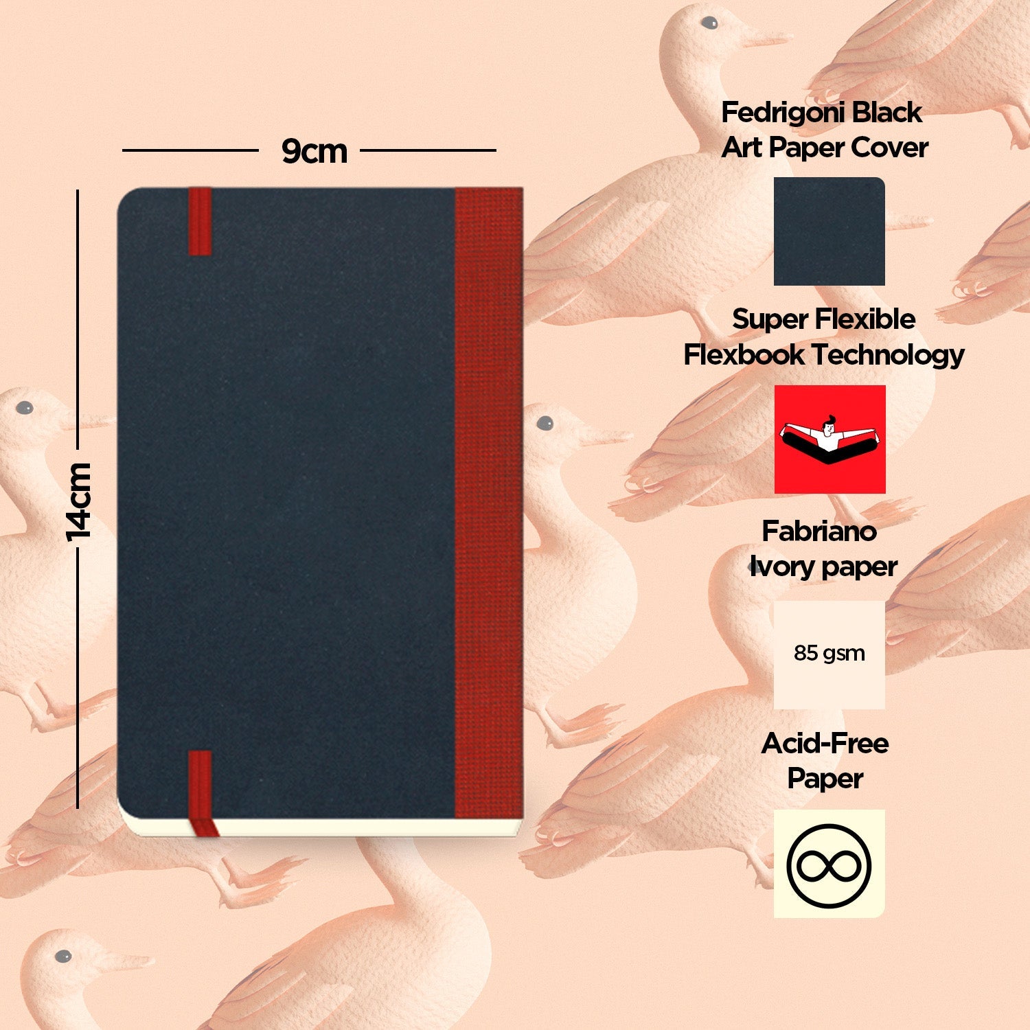 Flexbook | Plain | Pocket A6 Size Notebook | Red | Flex Global