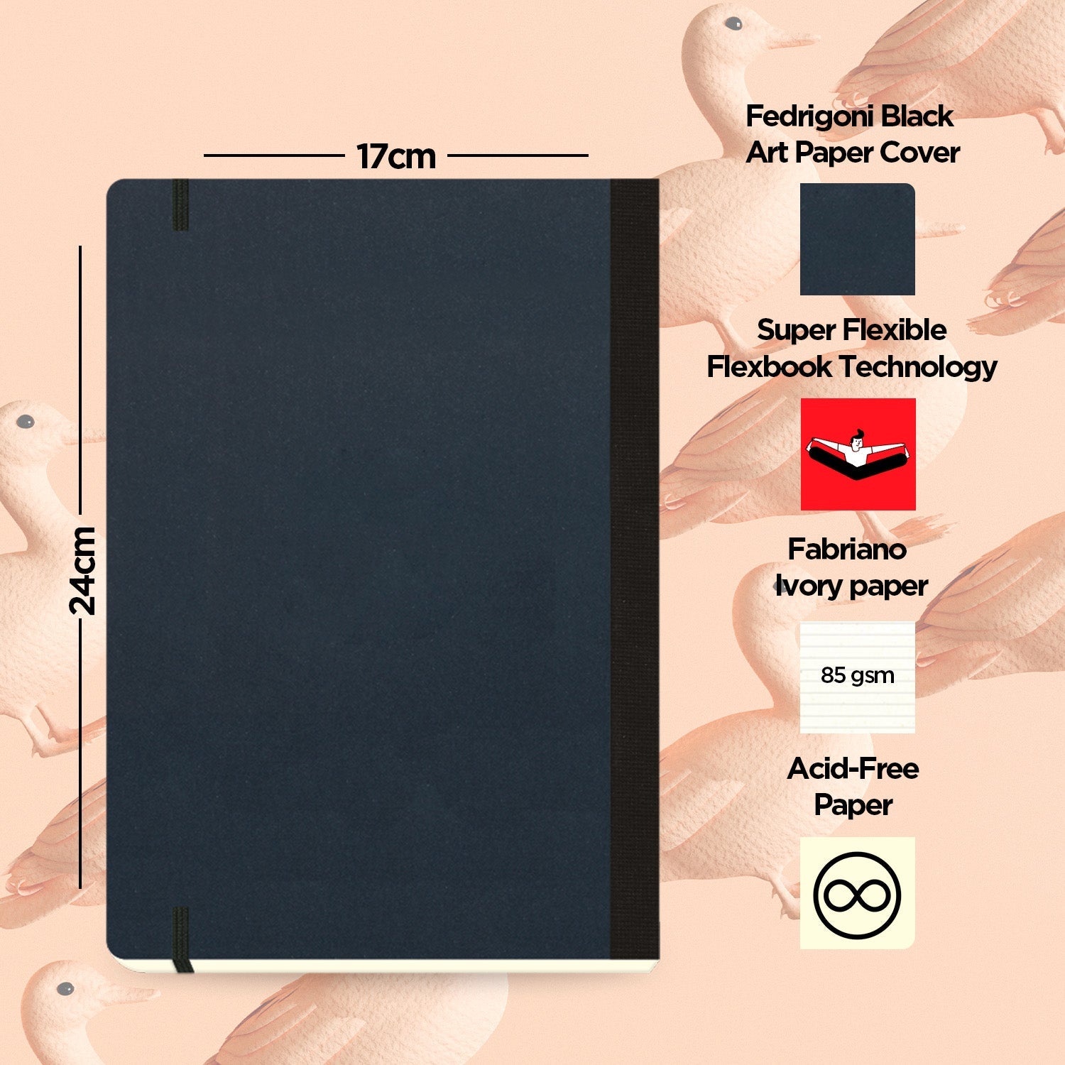 Flexbook | Ruled | Large B5 Size Notebook | Black | Flex Global