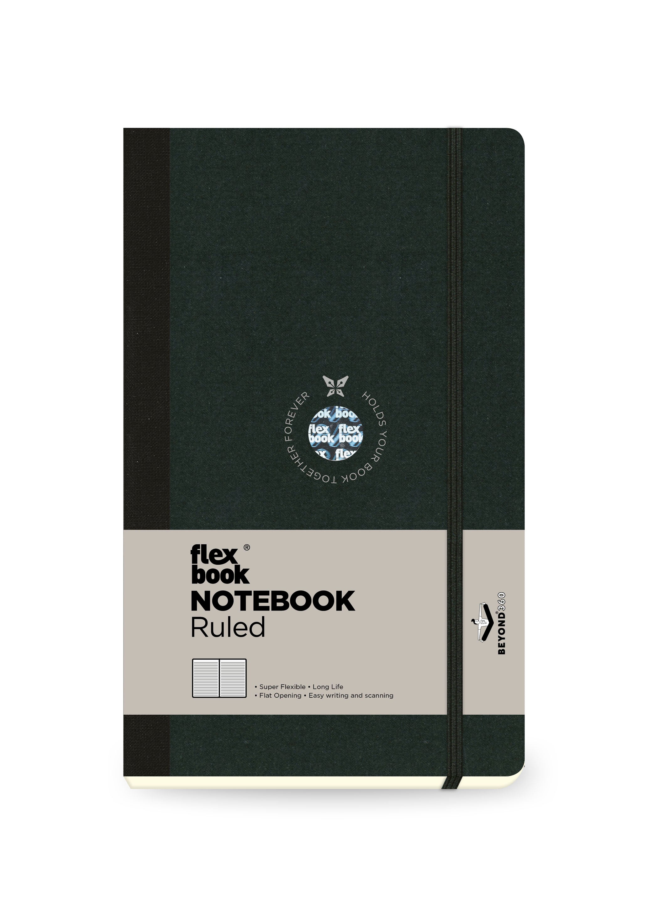 Flexbook | Ruled | Medium A5 Size Notebook | Black | Flex Global