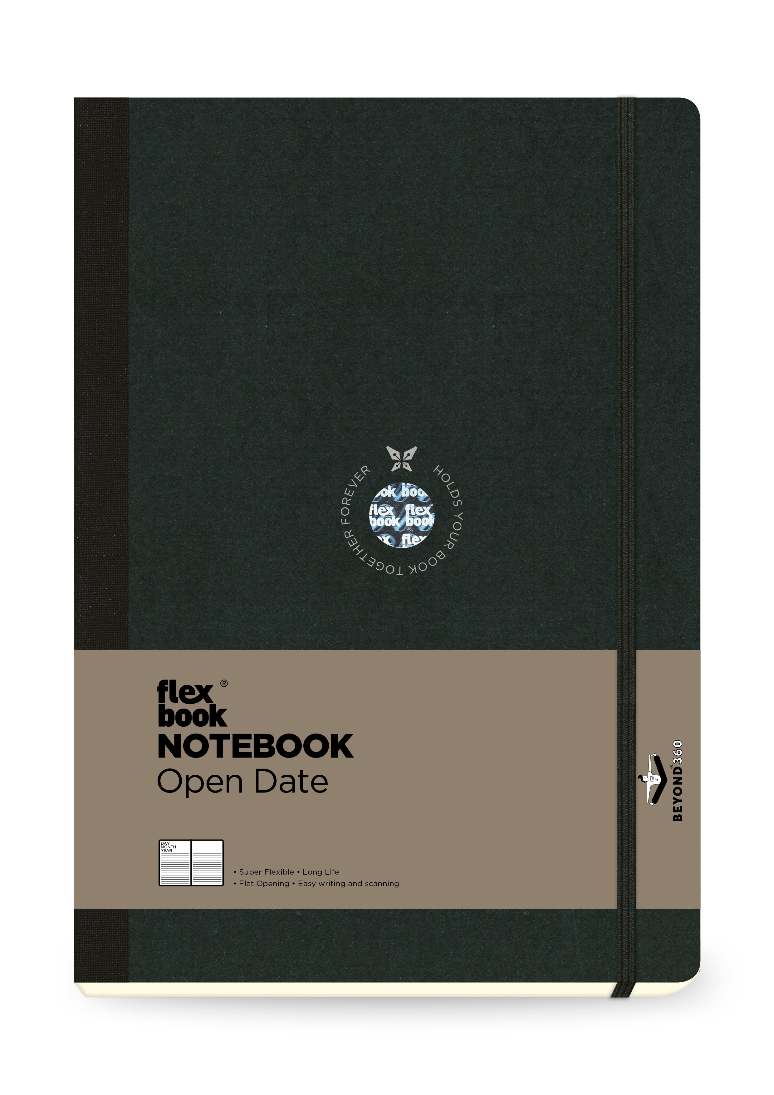 Flexbook | Open Date | Large B5 Size Planner | Black | Flex Global