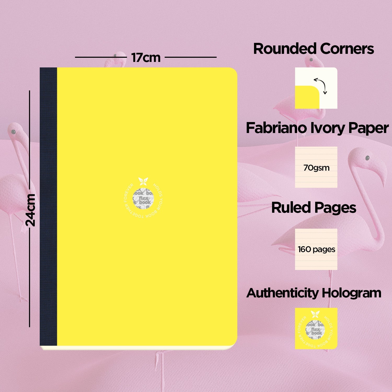 Flexbook | Ruled | Large B5 Size Notebook | Yellow | Smartbook