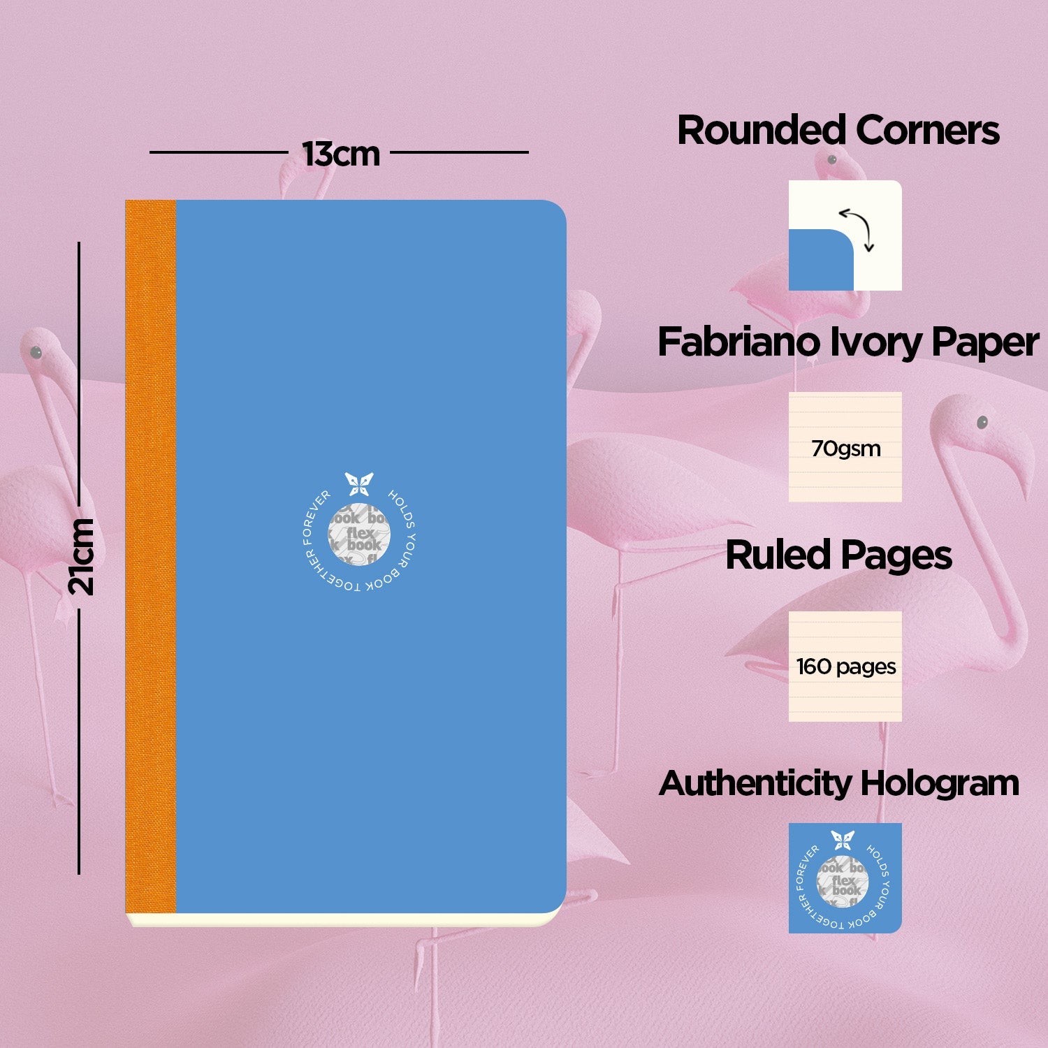 Flexbook | Ruled | Medium A5 Size Notebook | Blue | Smartbook