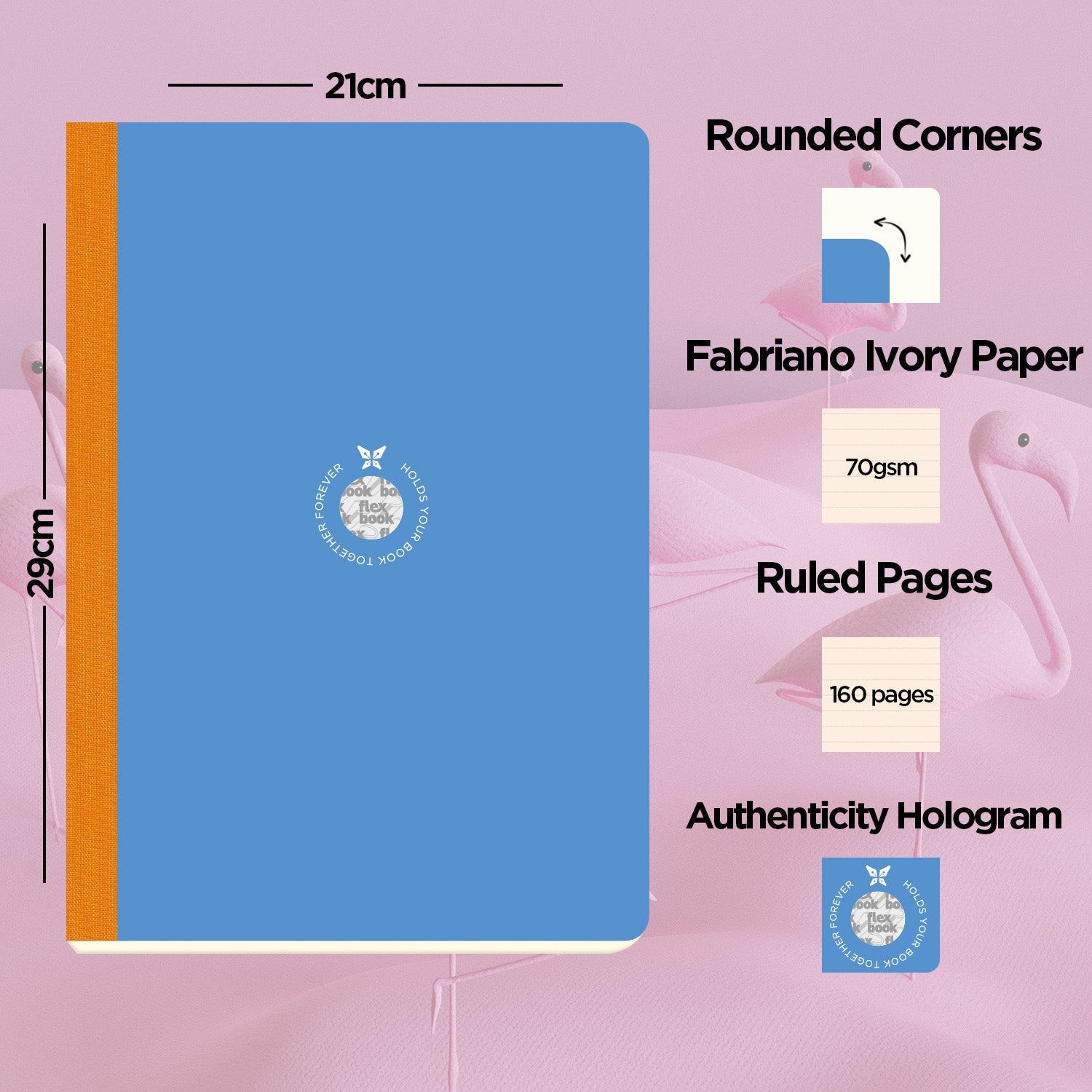 Flexbook | Ruled | Large A4 Size Notebook | Blue | Smartbook