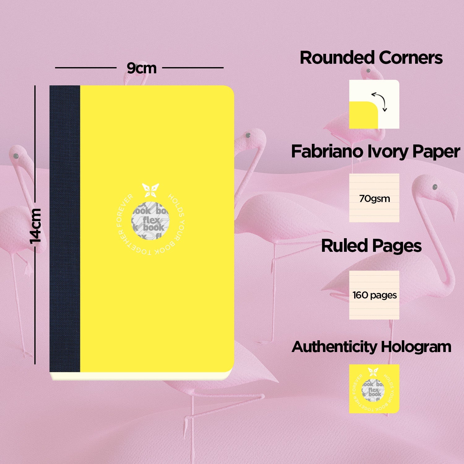 Flexbook | Ruled | Pocket A6 Size Notebook | Yellow | Smartbook