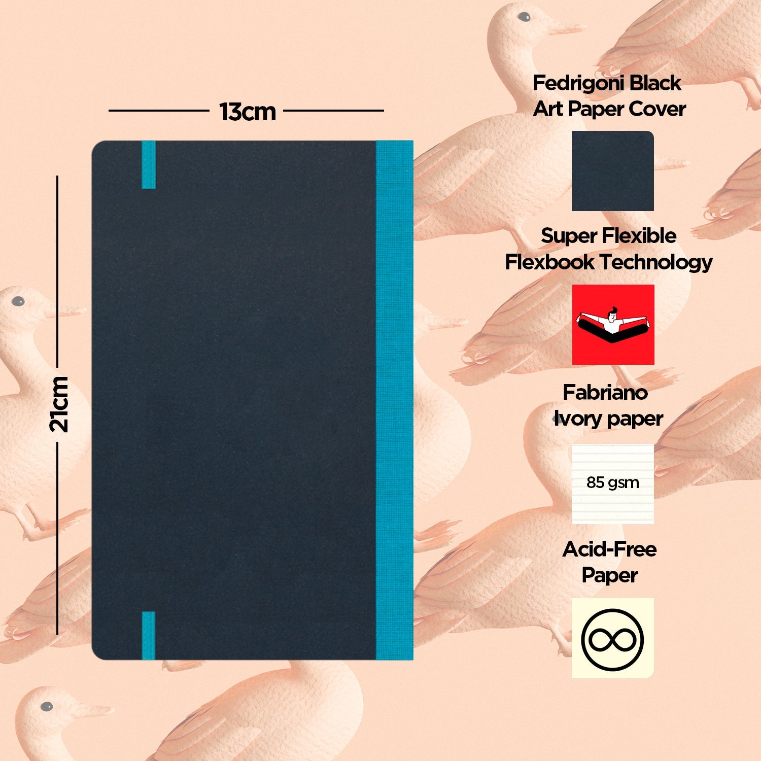 Flexbook | Ruled | Medium A5 Size Notebook | Turquoise | Flex Global
