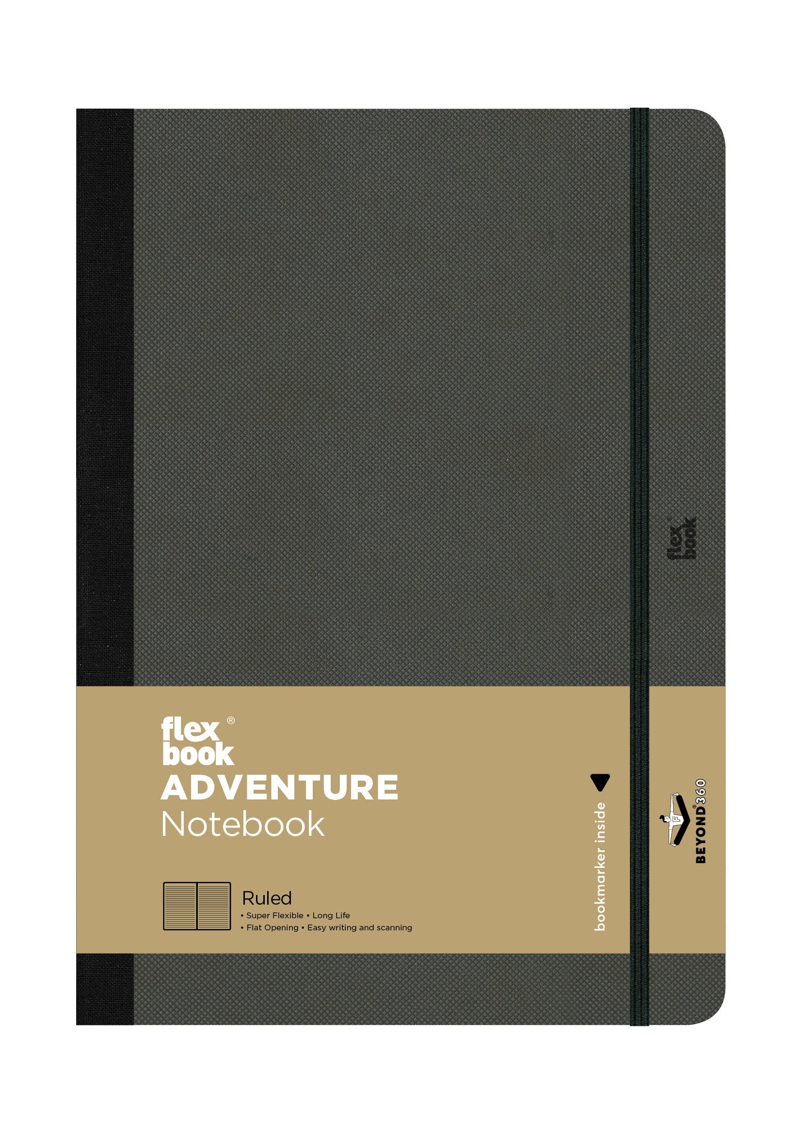 Flexbook | Ruled | Large B5 Size Notebook | Off Black | Adventure Series