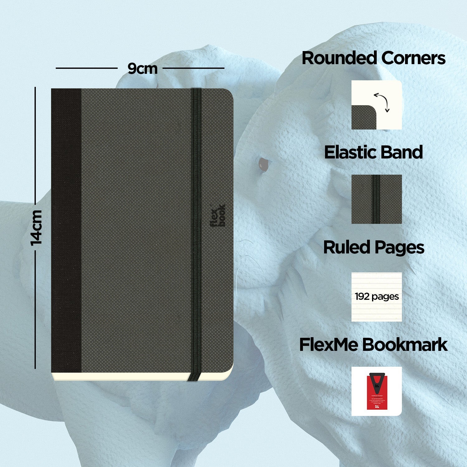 Flexbook | Ruled | Pocket A6 Size Notebook | Off Black | Adventure Series