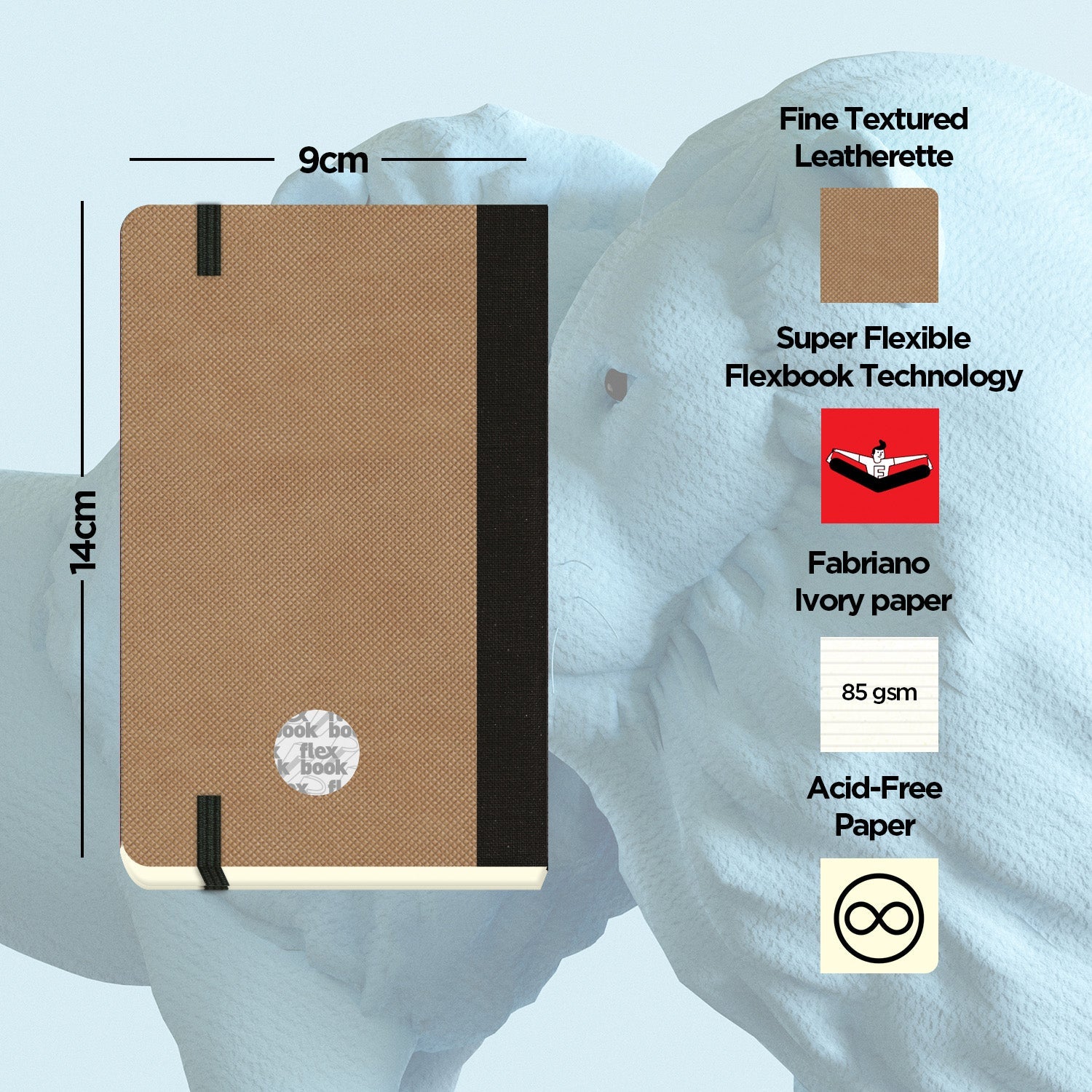 Flexbook | Ruled | Pocket A6 Size Notebook | Camel | Adventure Series