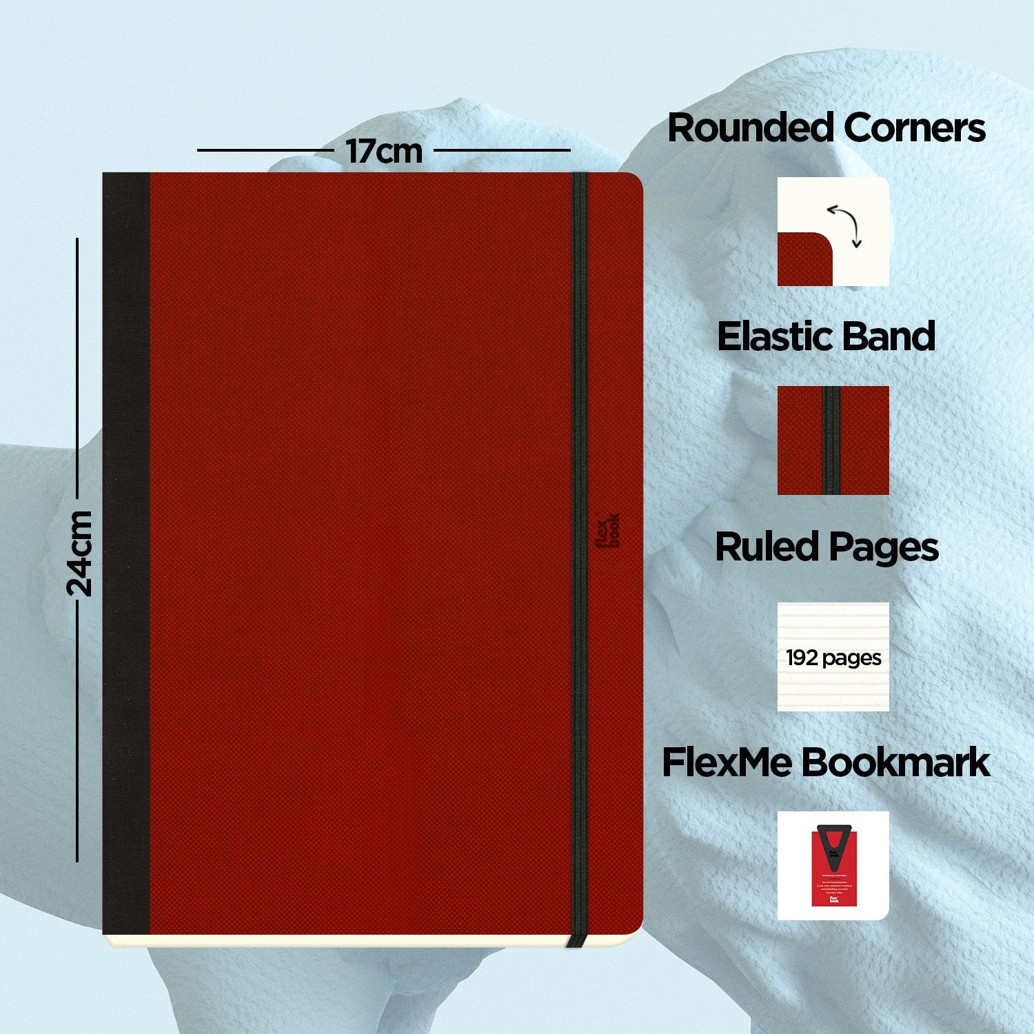 Flexbook | Ruled | Large B5 Size Notebook | Red | Adventure Series