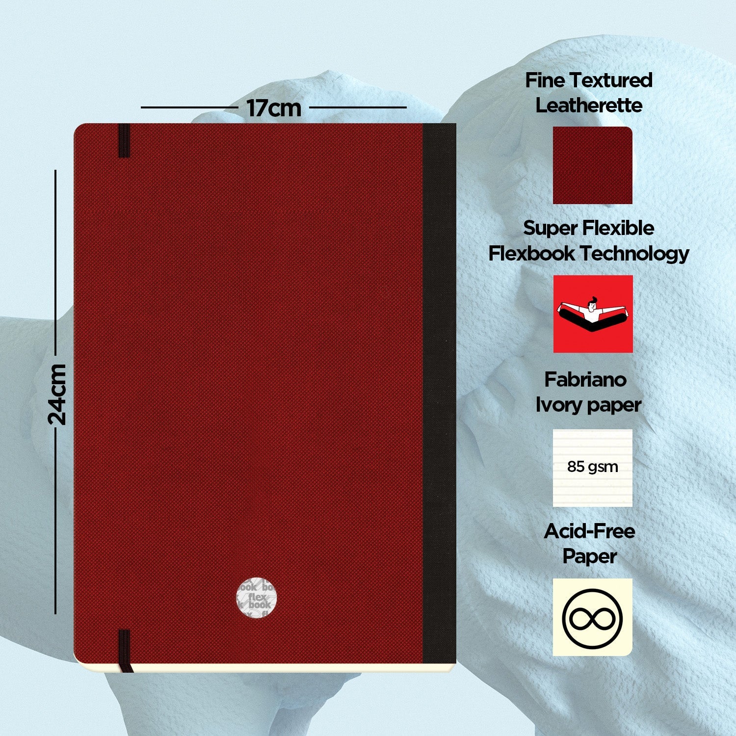 Flexbook | Ruled | Large B5 Size Notebook | Red | Adventure Series