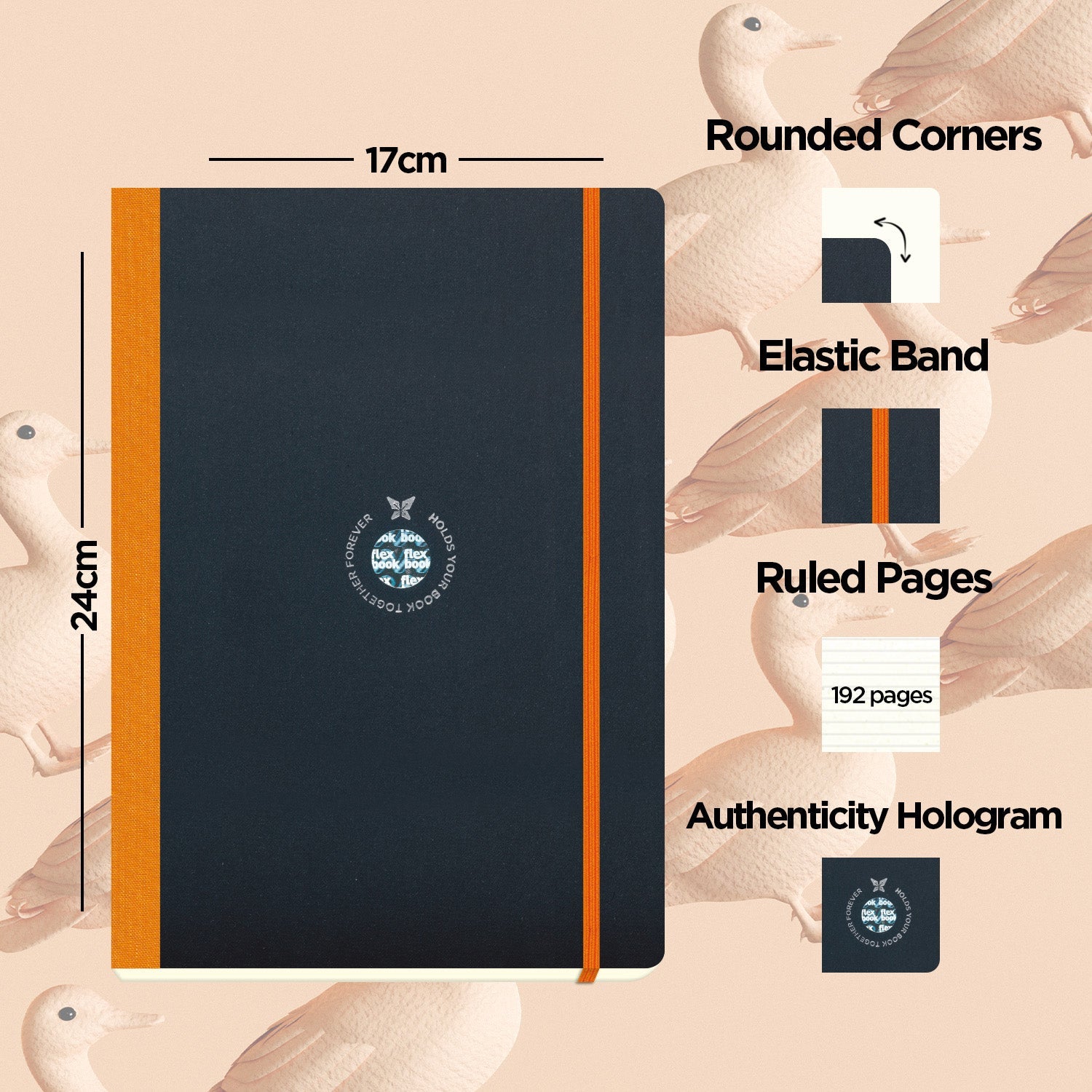 Flexbook | Ruled | Large B5 Size Notebook | Orange | Flex Global