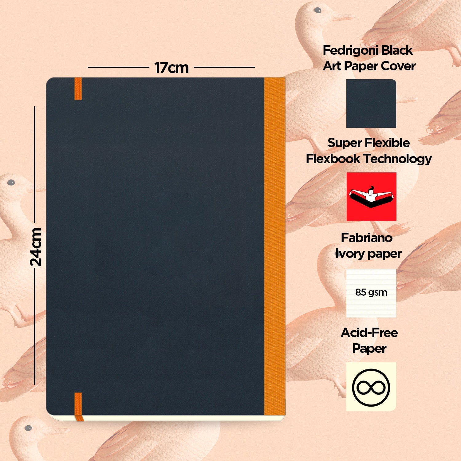 Flexbook | Ruled | Large B5 Size Notebook | Orange | Flex Global