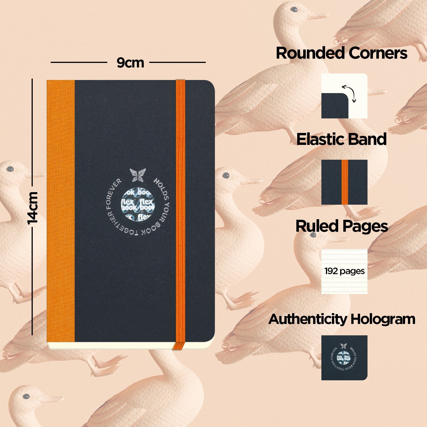 Flexbook | Ruled | Pocket A6 Size Notebook | Orange | Flex Global