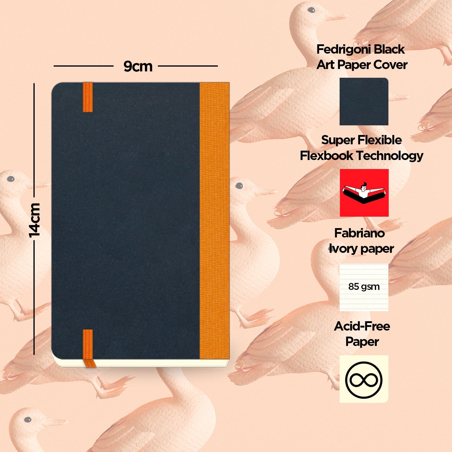 Flexbook | Ruled | Pocket A6 Size Notebook | Orange | Flex Global