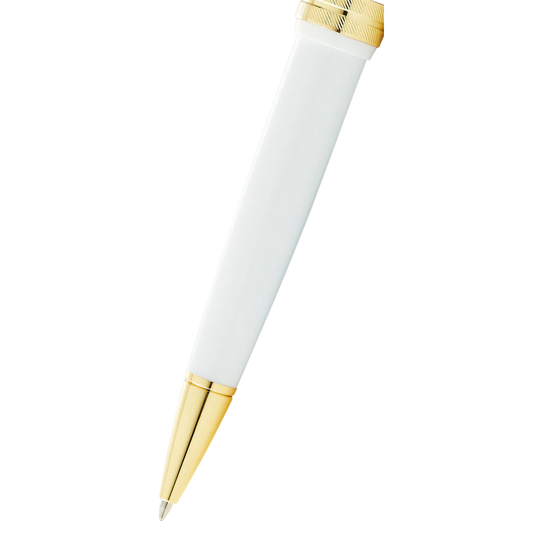 Cross AT0742-10 Bailey Light™ Polished White Resin and Gold Tone Ballpoint Pen