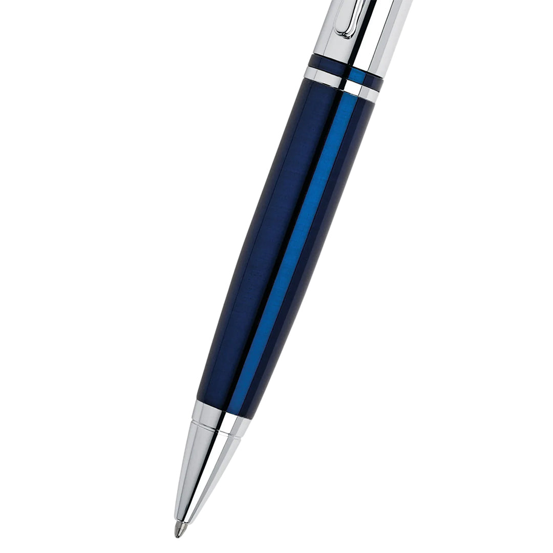 Cross AT0112-3 Calais™ Chrome & Blue Lacquer Ballpoint Pen