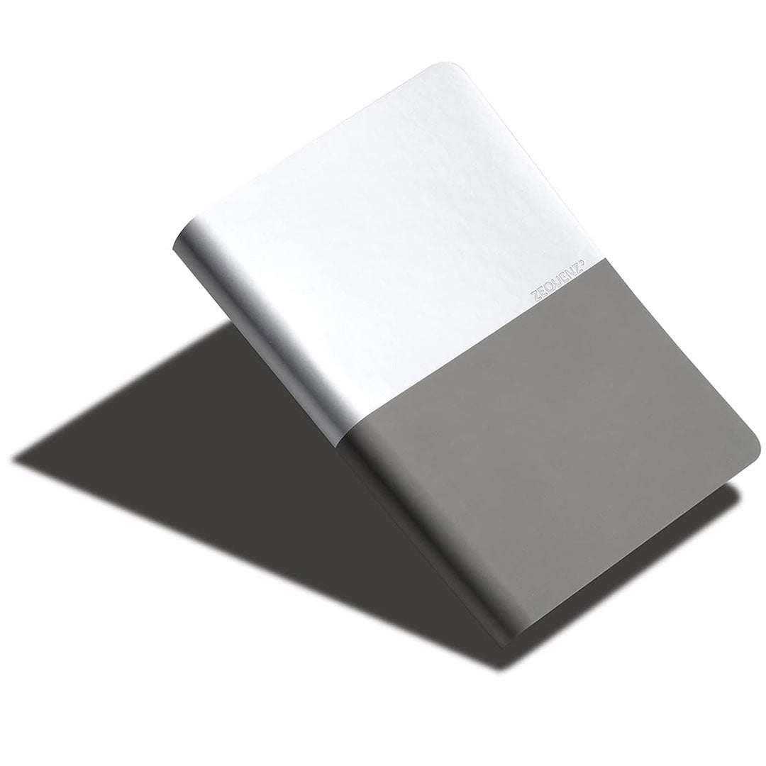 Zequenz A5 & A6 Size Notebook Set Pack of 2 Squared & Blank Acid Free Paper 400 Pages Each Book 70GSM 360 Degree Flexibility 100% Handmade Basic Plus Series Silver Grey Book