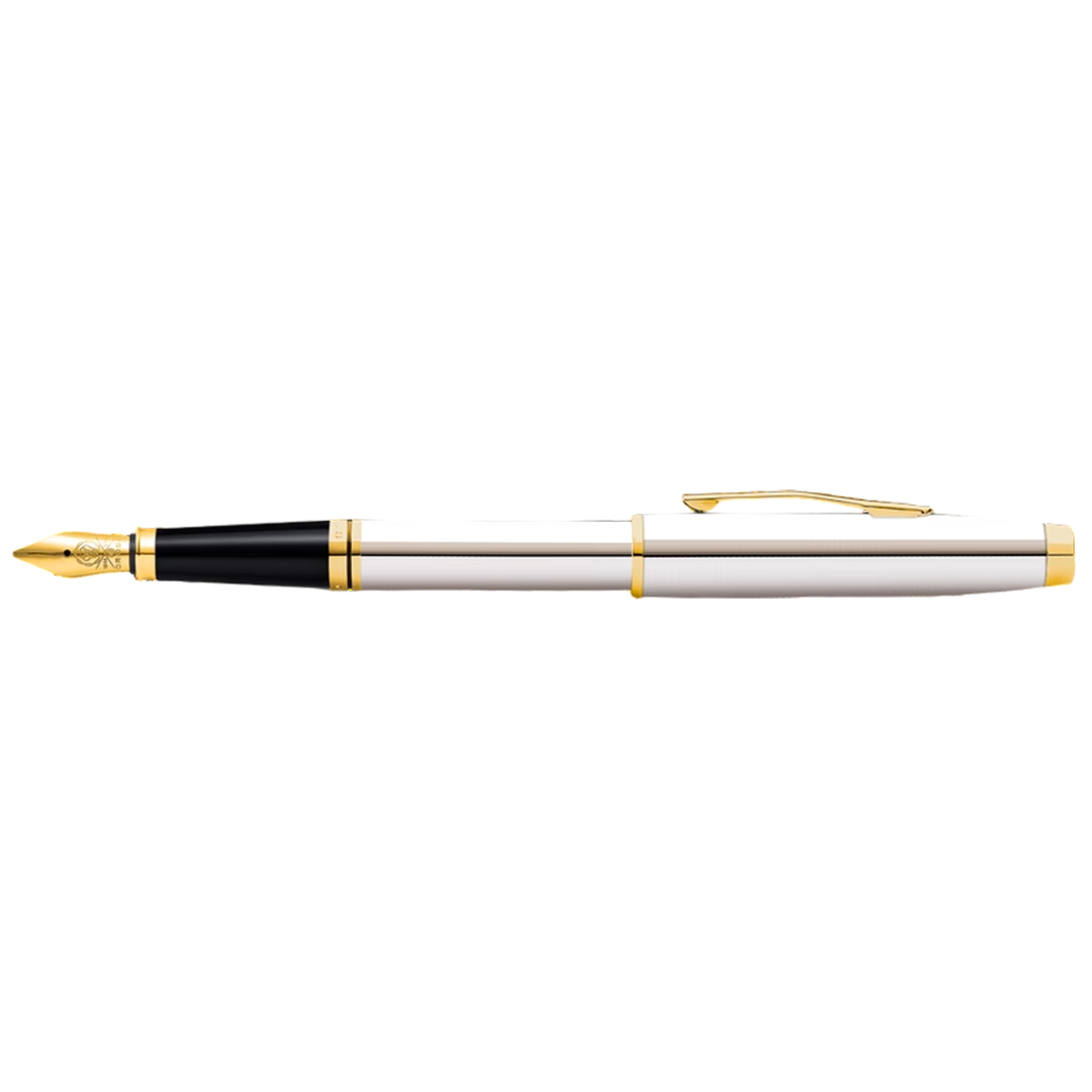 Cross AT0666-2MS Coventry Polished Chrome with Gold-Tone Medium Nib Fountain Pen