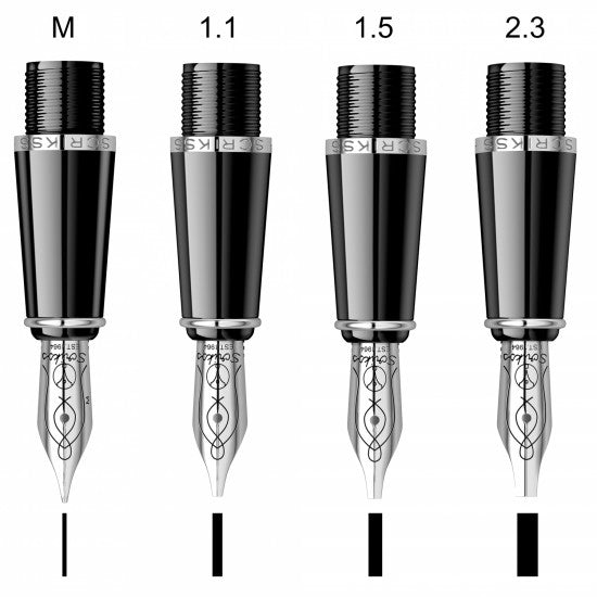 Scrikss | Calligraphy | Pen Set | White Acrylic Carbon Fiber | Medium, 1.1mm, 1.5mm, 2.3mm Nib 