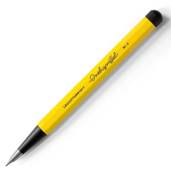 LEUCHTTURM1917 0.7mm Mechanical Clutch Pencil | Graphite HB Lead | Drehgriffel No. 2 | Bauhaus Edition | Lemon Yellow/Black