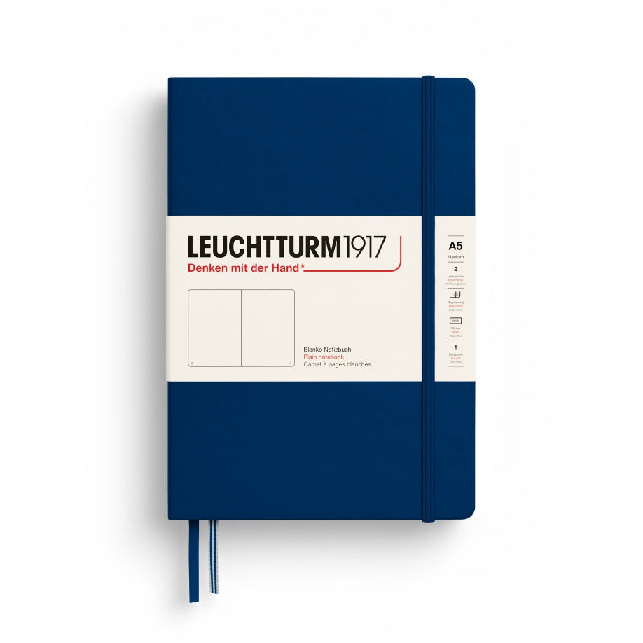 Leuchtturm1917 Plain Notebook 251 Pages A5 - Navy