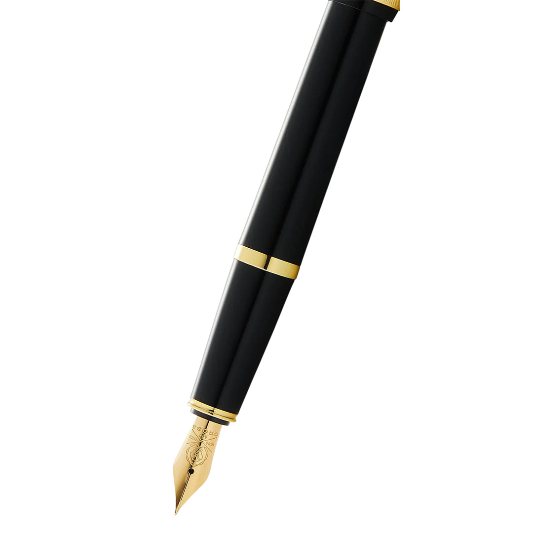 Cross AT0746-9MS Bailey Light™ Polished Black Resin and Gold Tone Medium Nib Fountain Pen