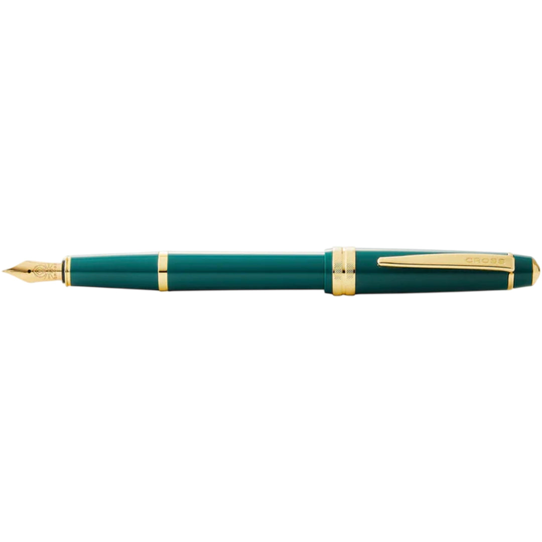 Cross AT0746-12MS Bailey Light™ Polished Green Resin and Gold Tone Fine Nib Fountain Pen