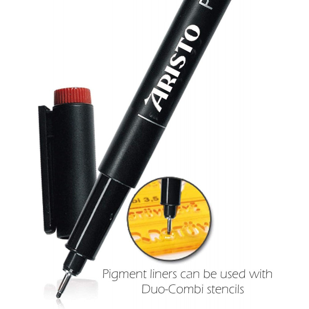 Aristo | Pigment Liner | 0.05, 0.1, 0.2, 0.3, 0.5, 0.8mm | Set of 6 pens