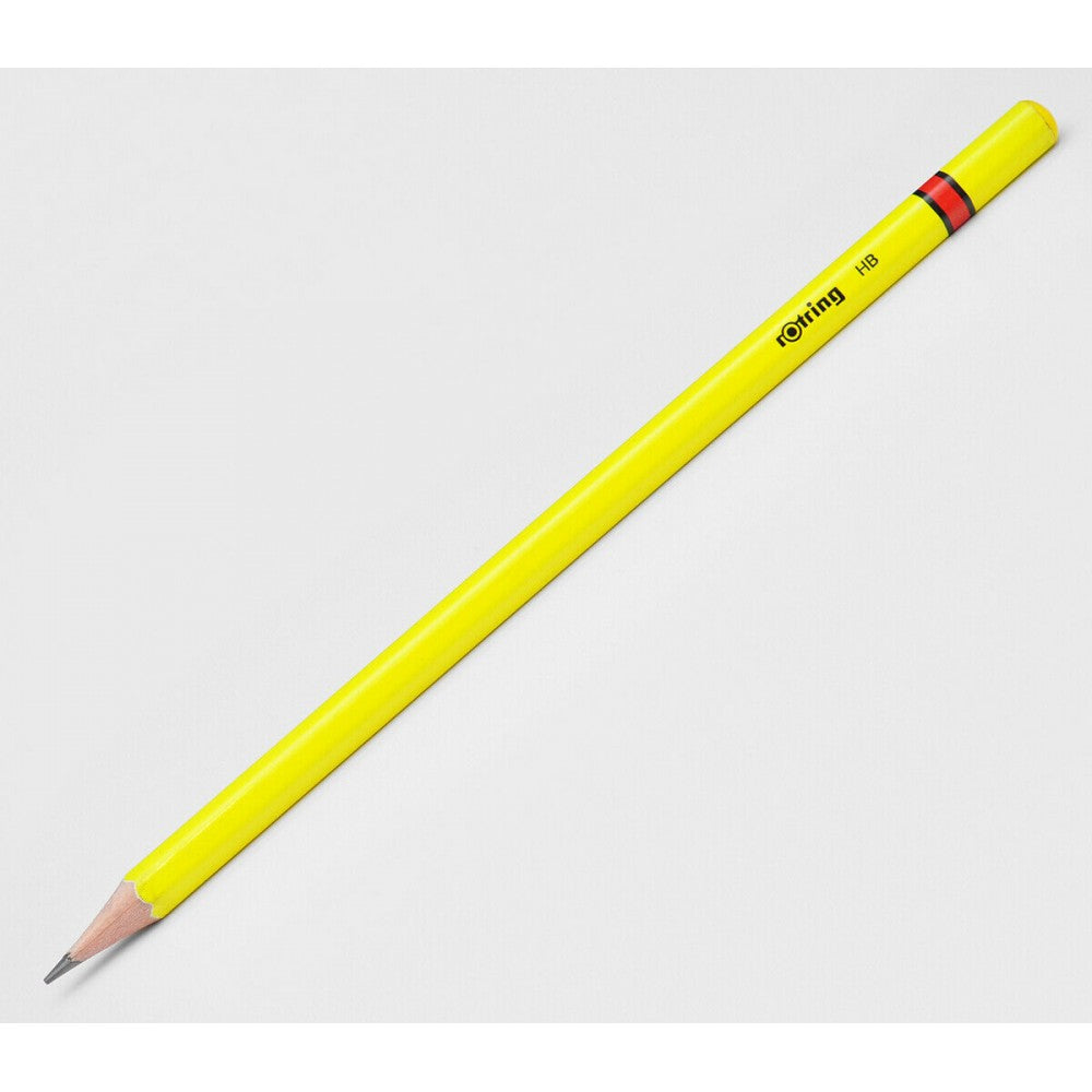 Rotring | Woodcase | HB Graphite Pencil | Neon Assorted Colours | Blister Pack of 4 Wooden Pencils