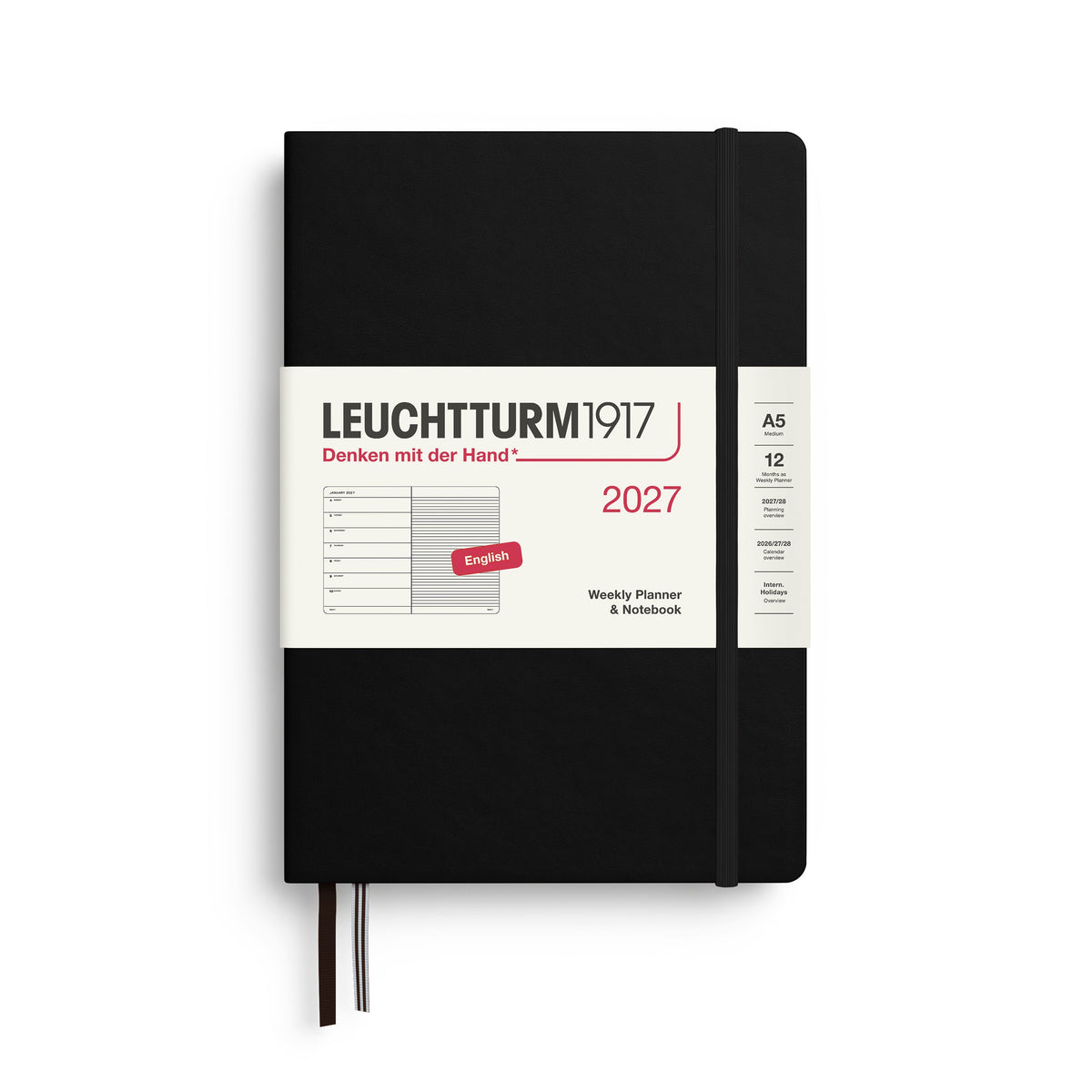 Leuchtturm1917 2027 Weekly Planner A5 - Black
