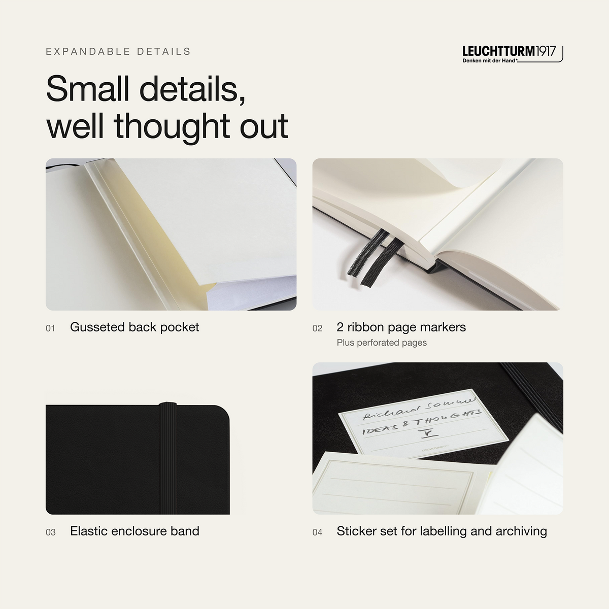 LEUCHTTURM1917 2027 Hardcover Weekly Planner & Notebook Medium (A5) - Black