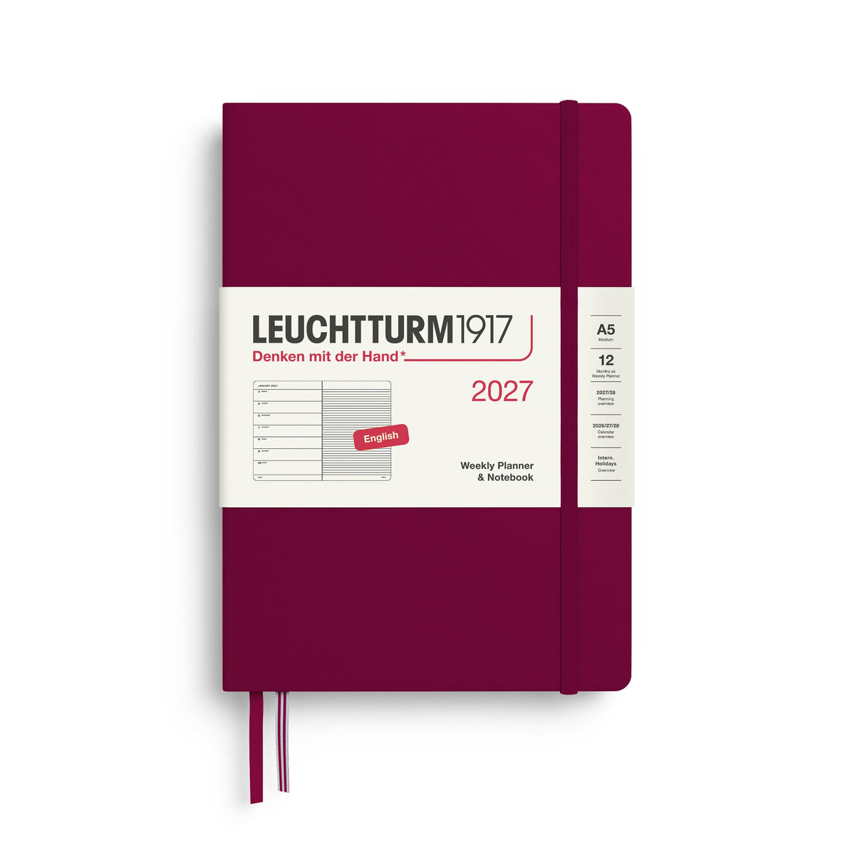 Leuchtturm1917 2027 Weekly Planner A5 - Port Red