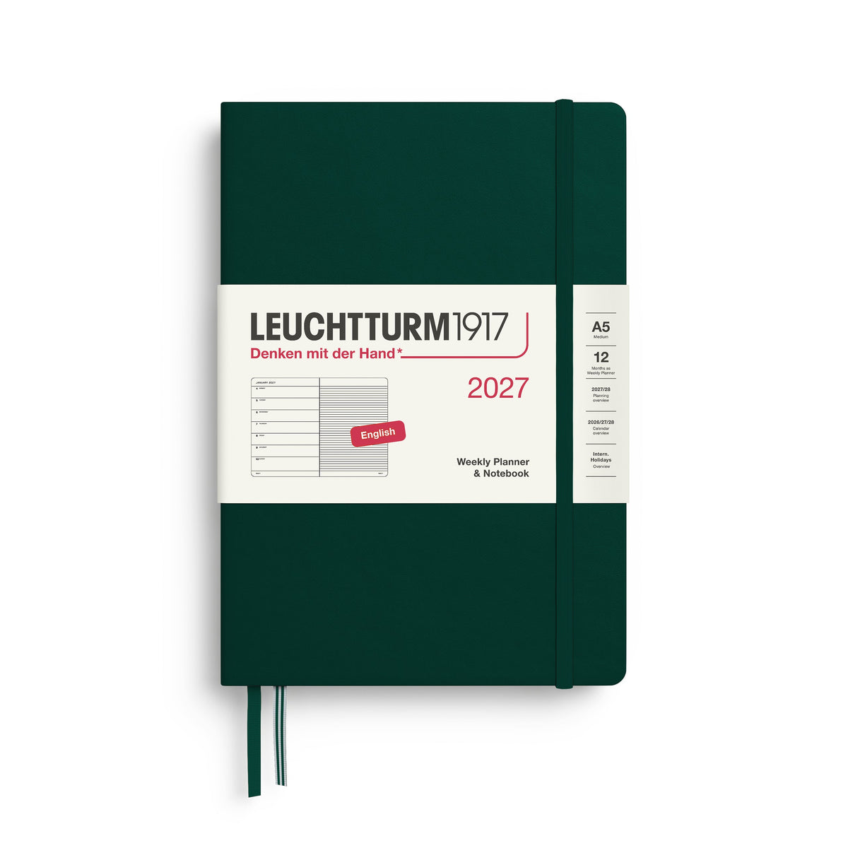 Leuchtturm1917 2027 Weekly Planner A5 - Forest Green
