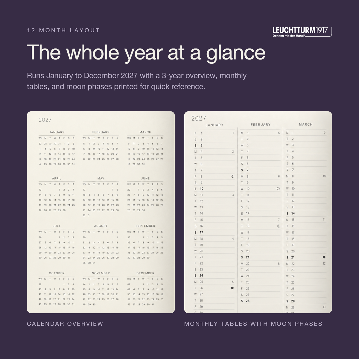 LEUCHTTURM1917 2027 Softcover Weekly Planner & Notebook Medium (A5) - Lilac