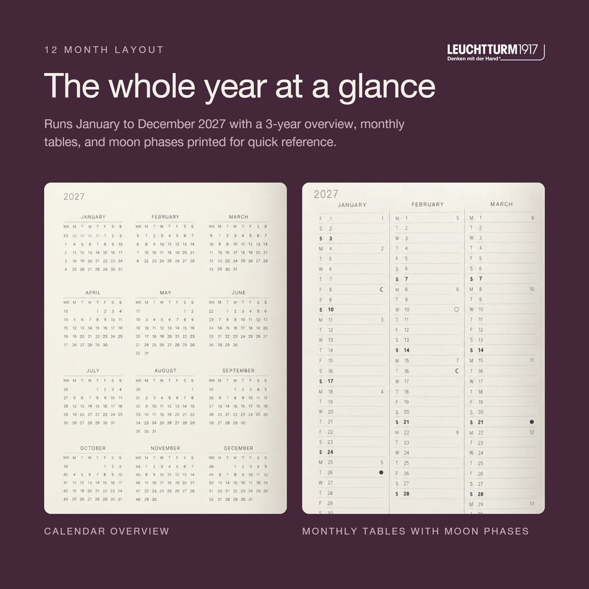 LEUCHTTURM1917 2027 Softcover Weekly Planner & Notebook Medium (A5) - Dusty Rose